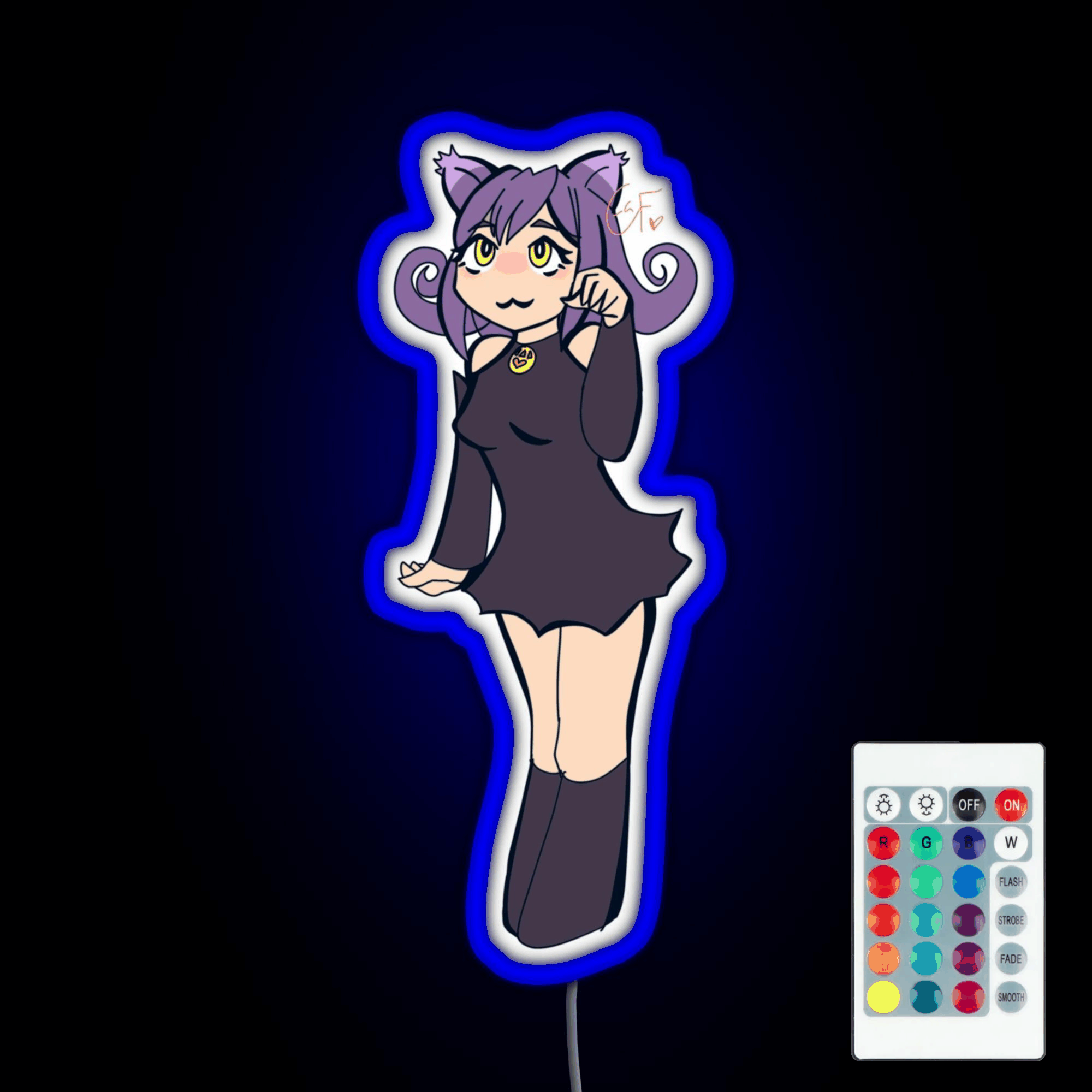 Blair The Cat Rgb Led Neon Sign Pop Wall Art