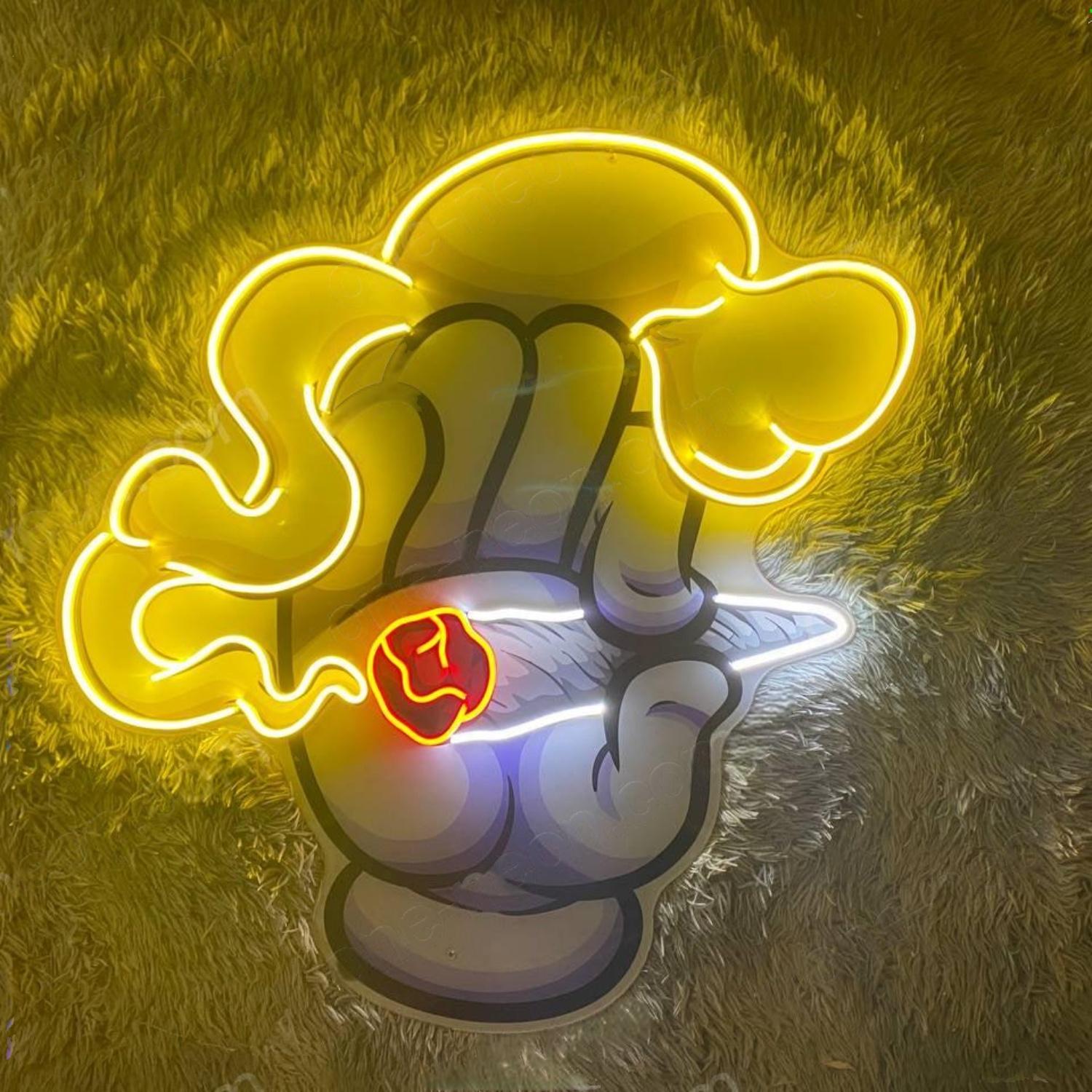 Blaze It Led Neon Sign Hand Holding Dice With Yellow Red White Smoke For Bar Decor | Shineneon