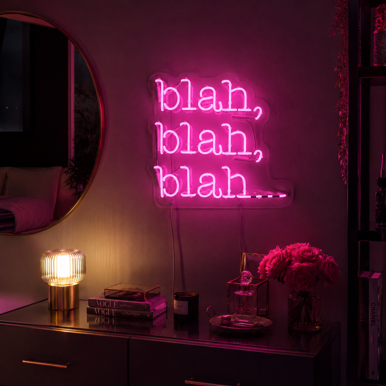 Bleah Blah Blah LED Neon Sign - 03 Real Lifestyle Scene