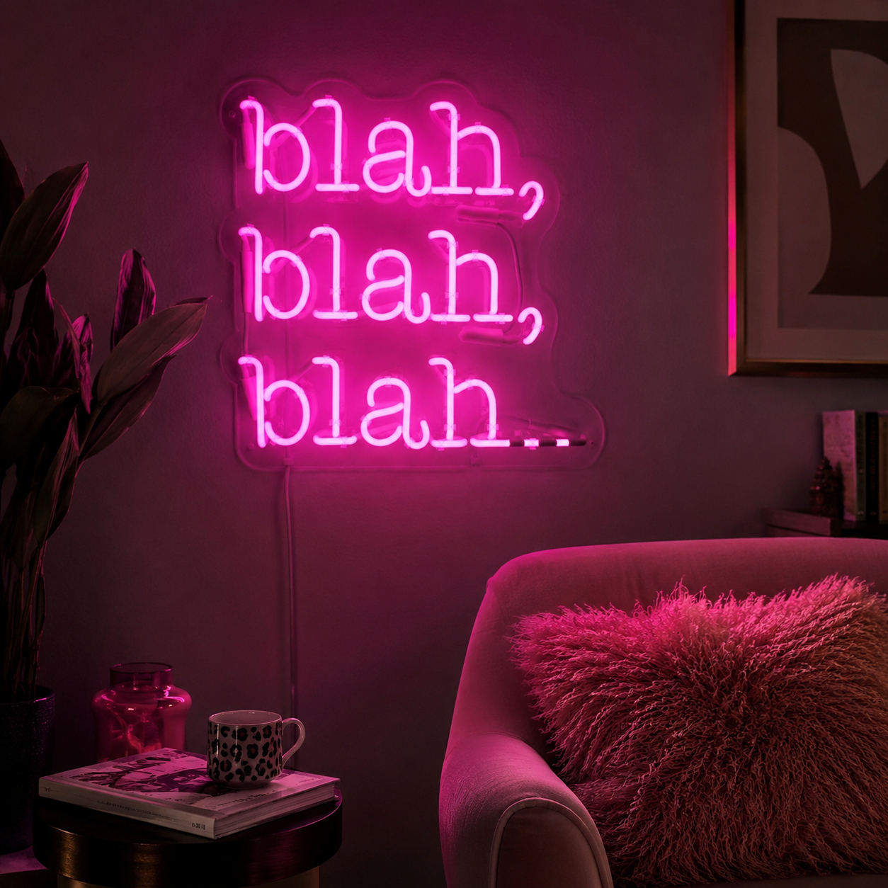 Bleah Blarh LED Neon Sign - 03 Real Lifestyle Scene
