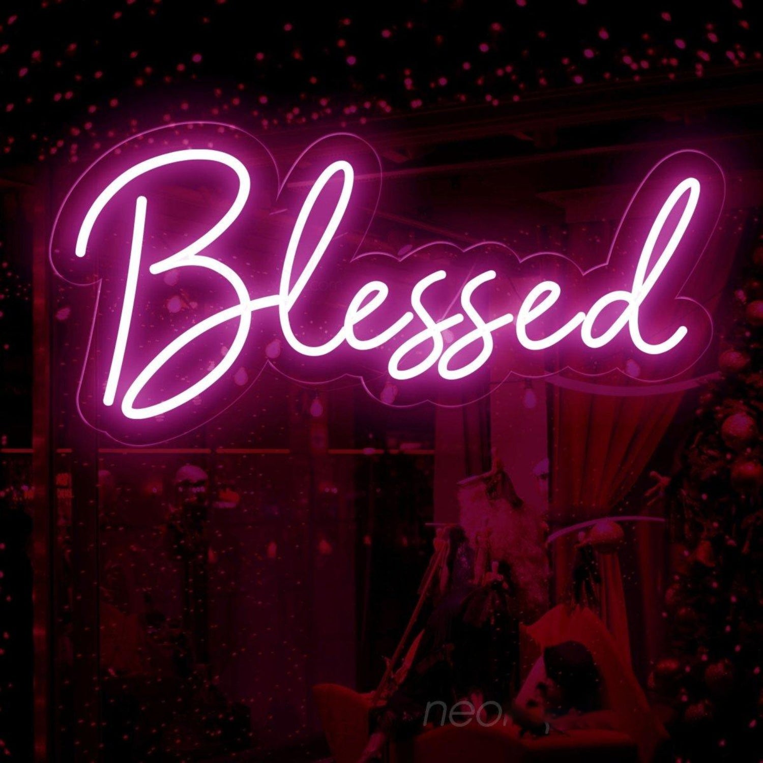 Blessed White And Pink Led Neon Sign For Festive Home Decor | Shineneon