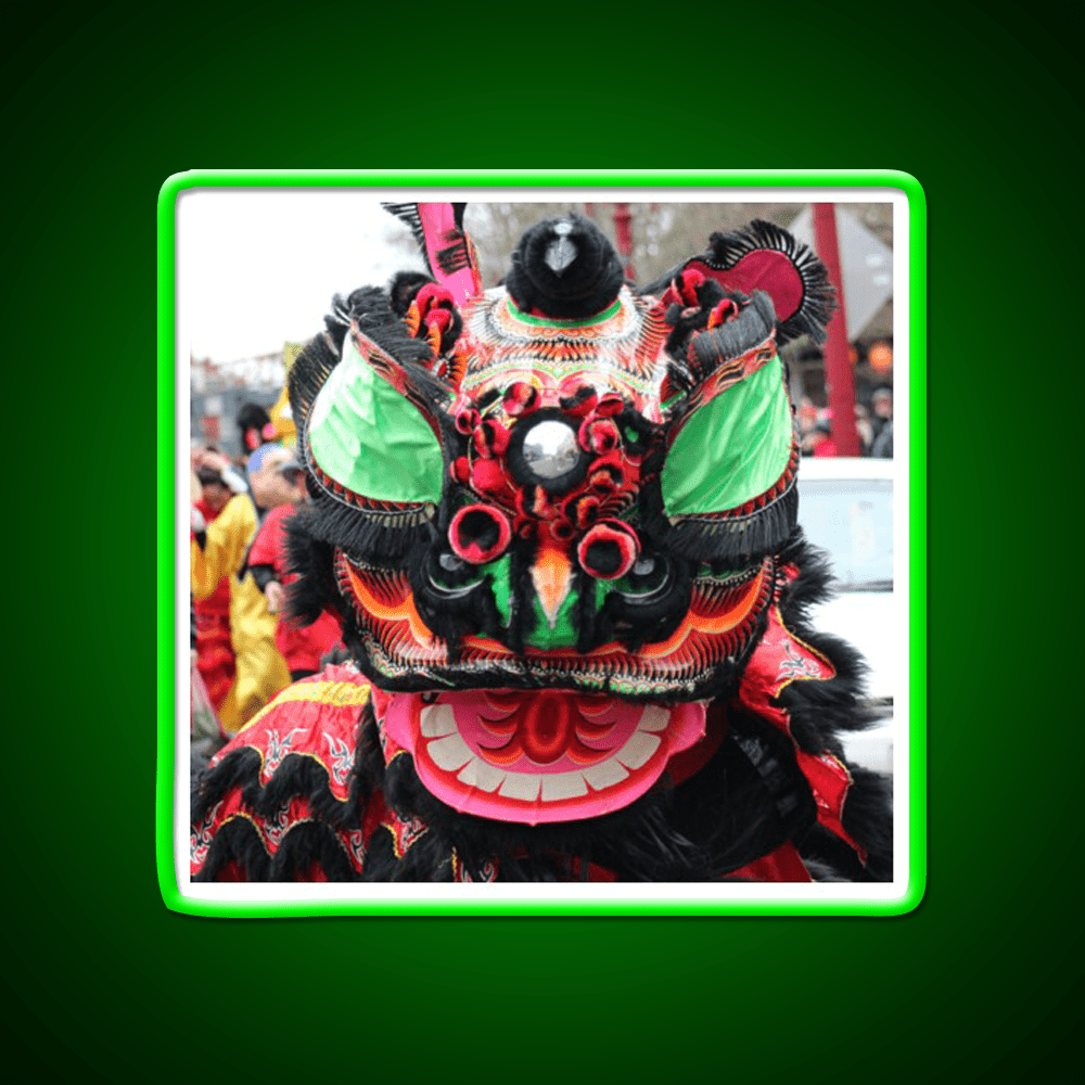 Blinking Lion Dancer Asian Cultural Led Neon Sign Rgb Color - Shineneon