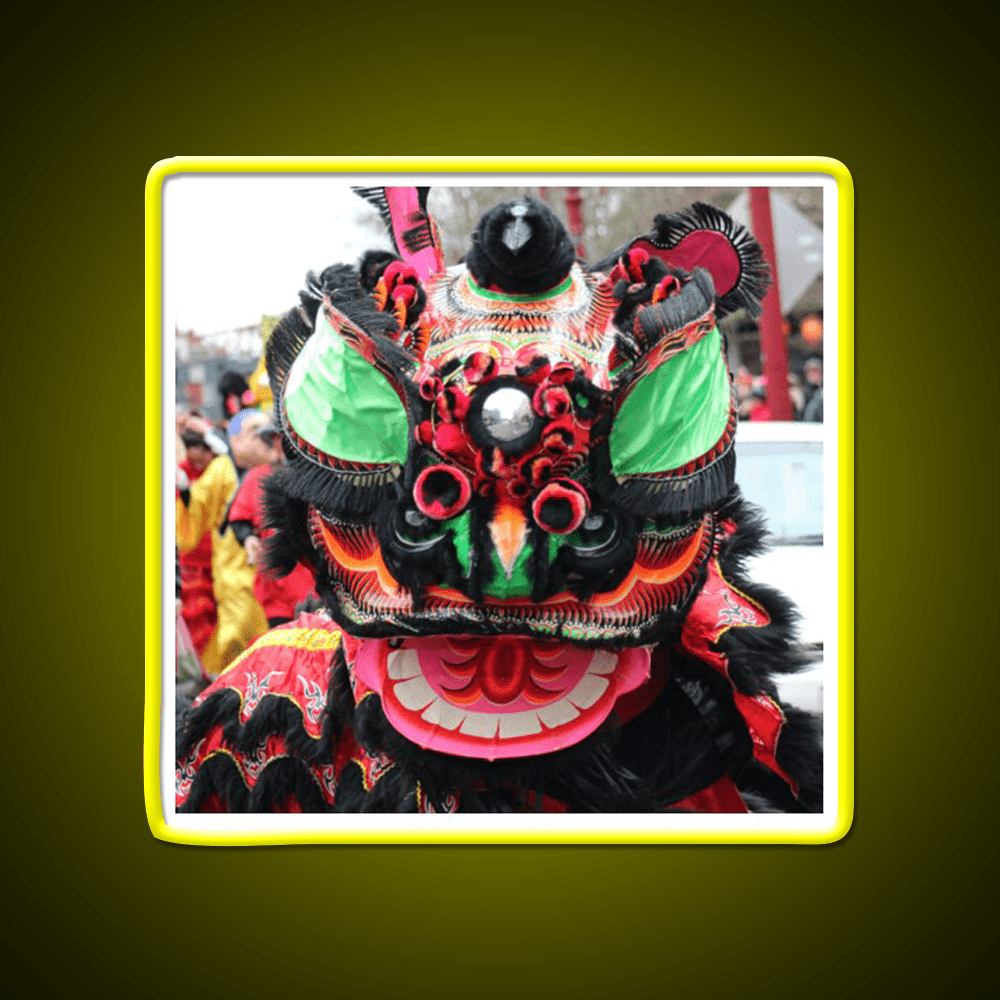 Blinking Lion Dancer Asian Cultural Led Neon Sign Rgb Color - Shineneon