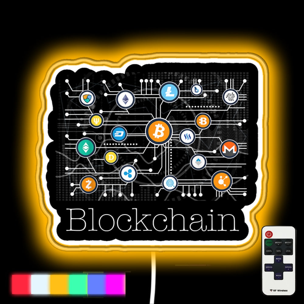 Blockchain Neon Gift Led Neon Sign - Custom LED neon sign front view
