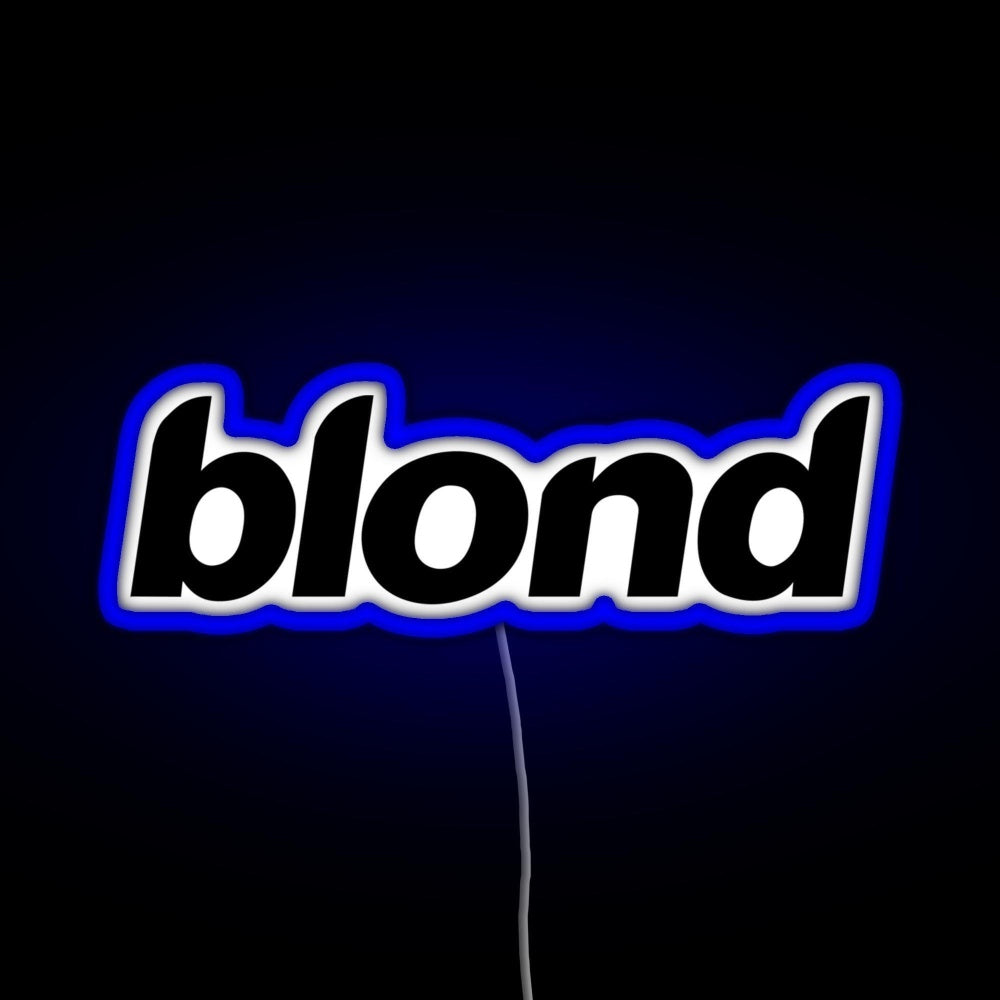 Blond Rgb Neon Sign - Neon sign mounted on wall in room