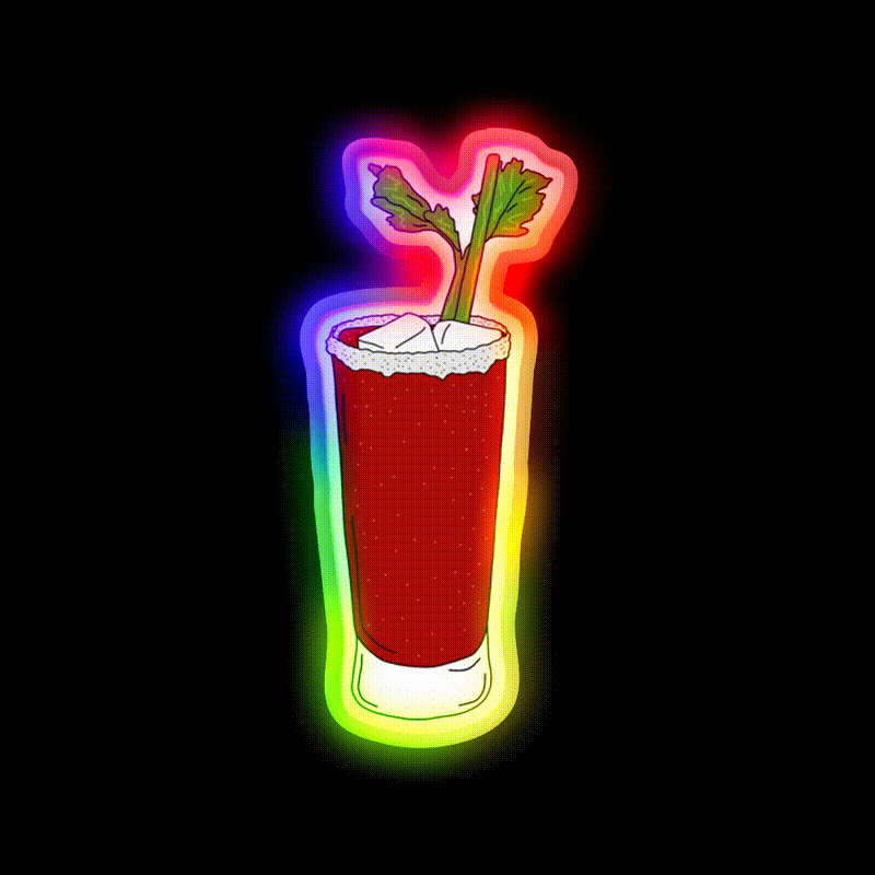 Bloody Mary Cocktail Bar Decor Led Neon Sign Rgb Color - LED neon sign close-up detail