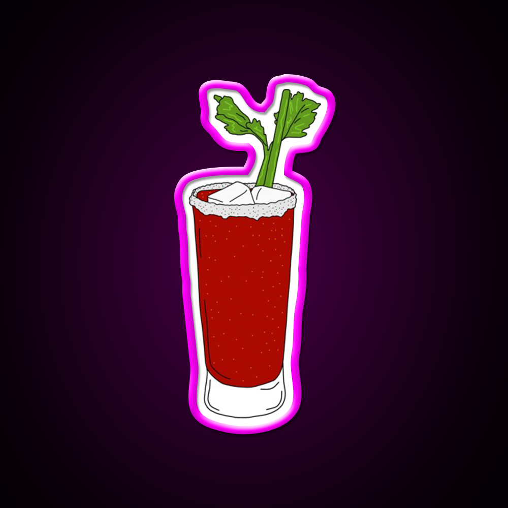 Bloody Mary Cocktail Bar Decor Led Neon Sign Rgb Color - Neon sign mounted on wall in room