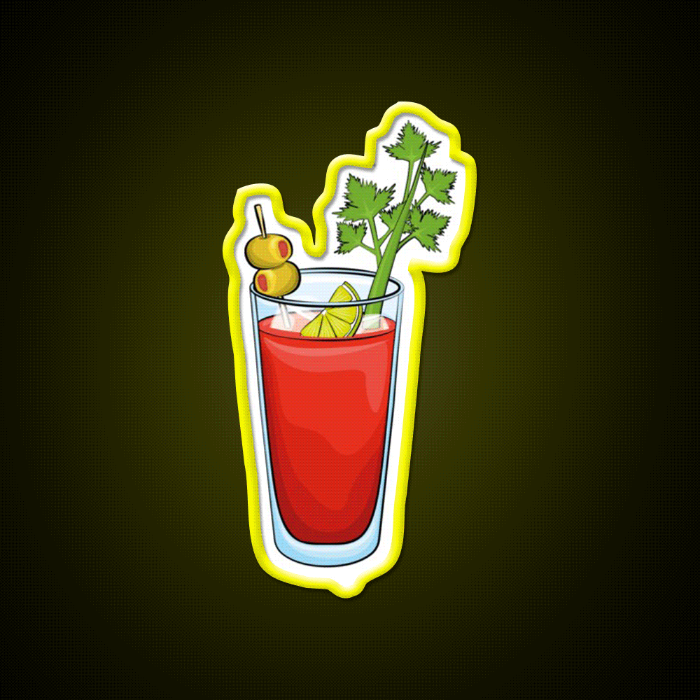 Bloody Mary For Cocktail Mary Lover Cocktail Bar Decor Led Neon Sign Rgb Color - Custom LED neon sign front view