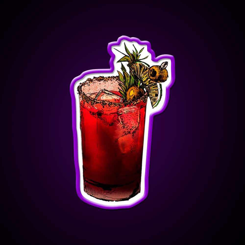 Bloody Mary Inked Cocktail Bar Decor Led Neon Sign Rgb Color - LED neon sign view 9