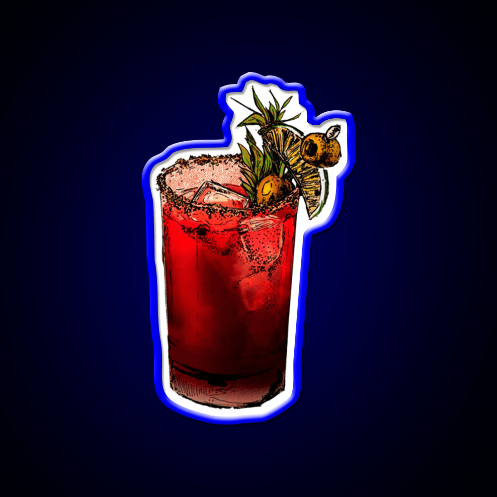 Bloody Mary Inked Cocktail Bar Decor Led Neon Sign Rgb Color - Shineneon