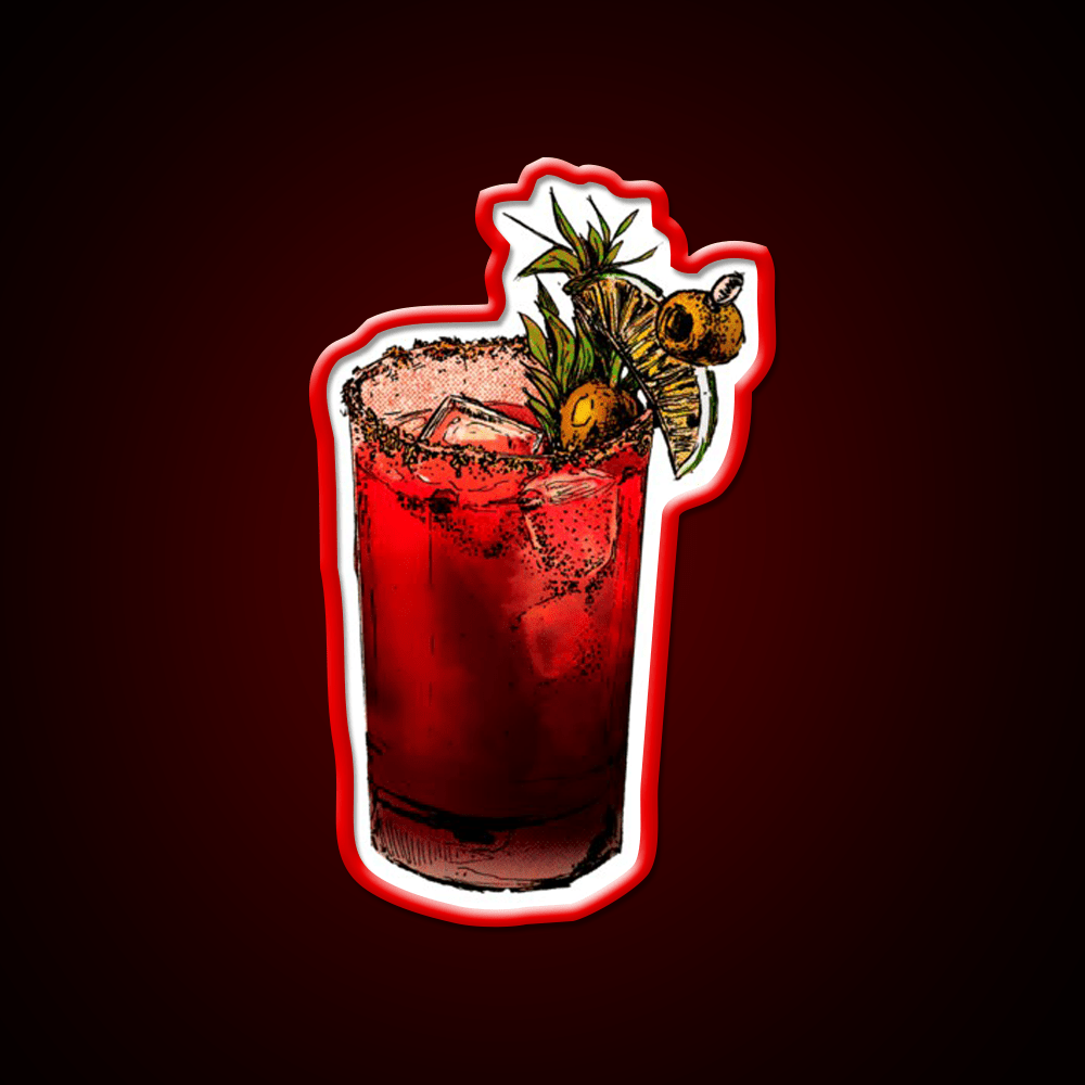 Bloody Mary Inked Cocktail Bar Decor Led Neon Sign Rgb Color - Shineneon