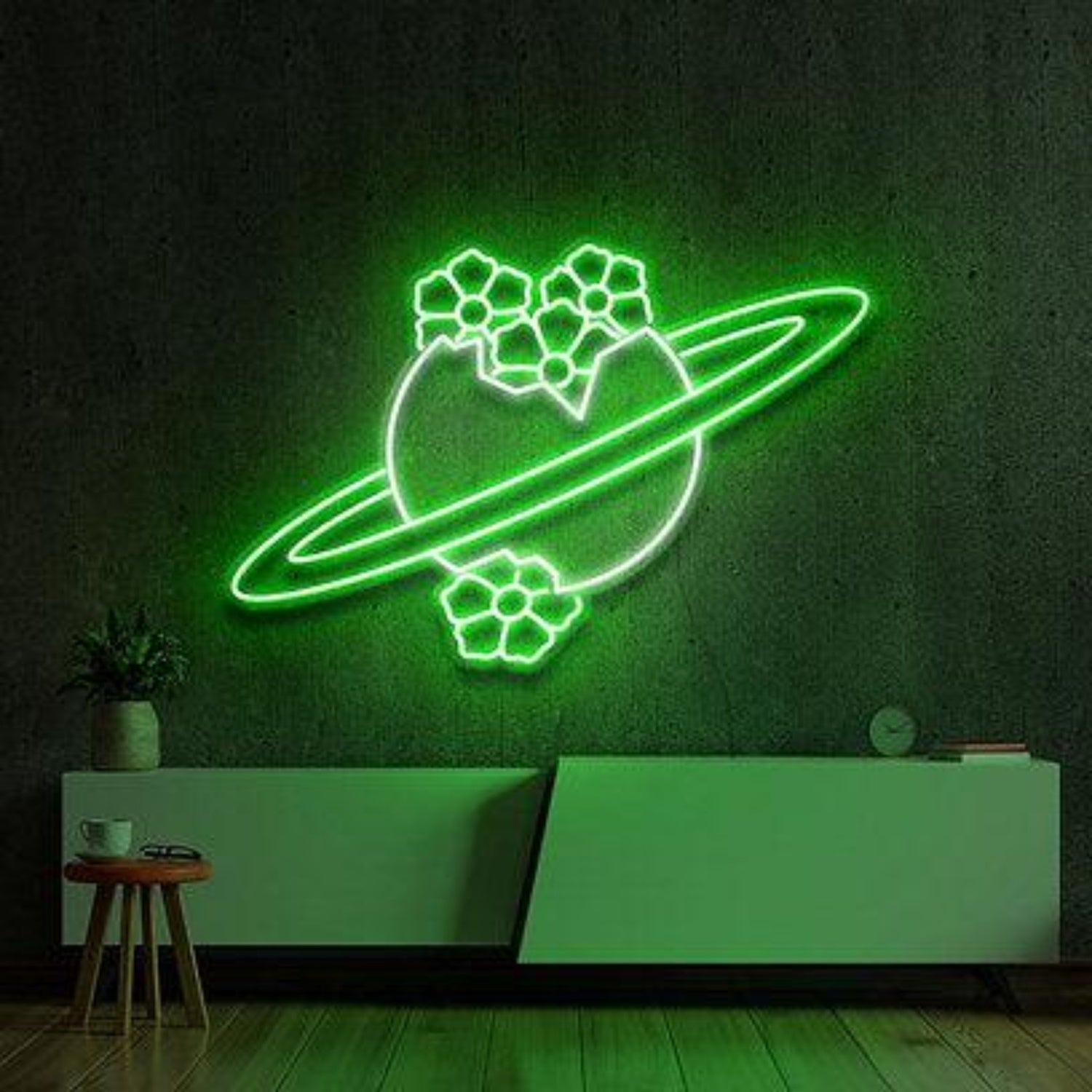 Blooming Jupiter Planet Flower Led Neon Sign For Indoor Decor | Shineneon
