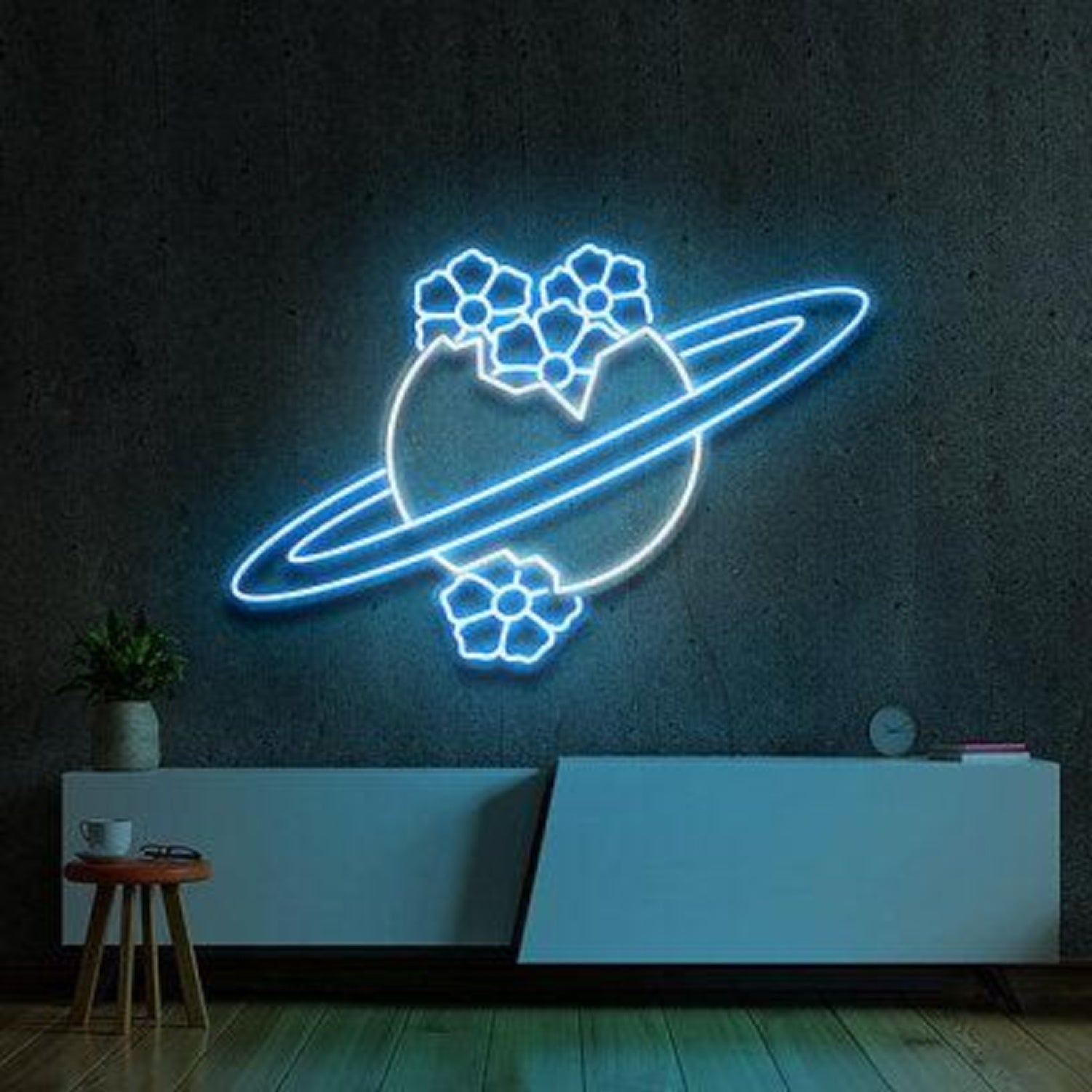 Blooming Jupiter Planet Flower Led Neon Sign For Indoor Decor | Shineneon