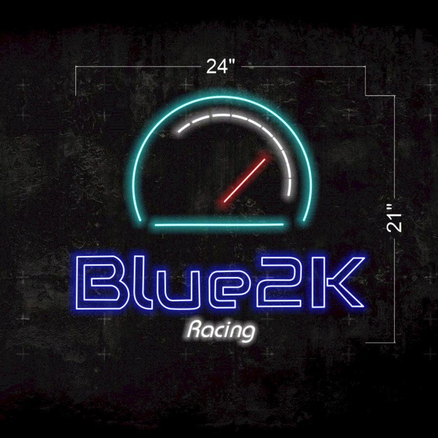 Blue 2k Racing Speedometer Led Neon Sign For Racing Club Game Room Decor | Shineneon