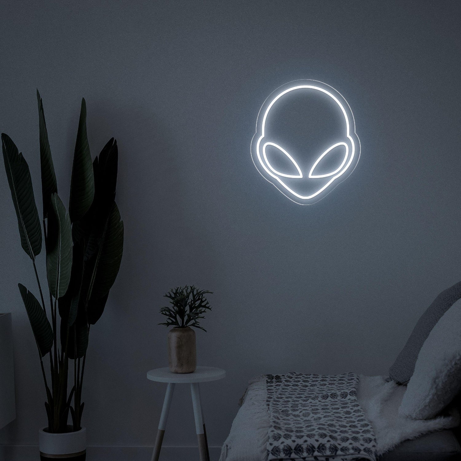 Blue Alien Head Led Neon Sign For Sci-Fi Bedroom Wall Decor | Shineneon