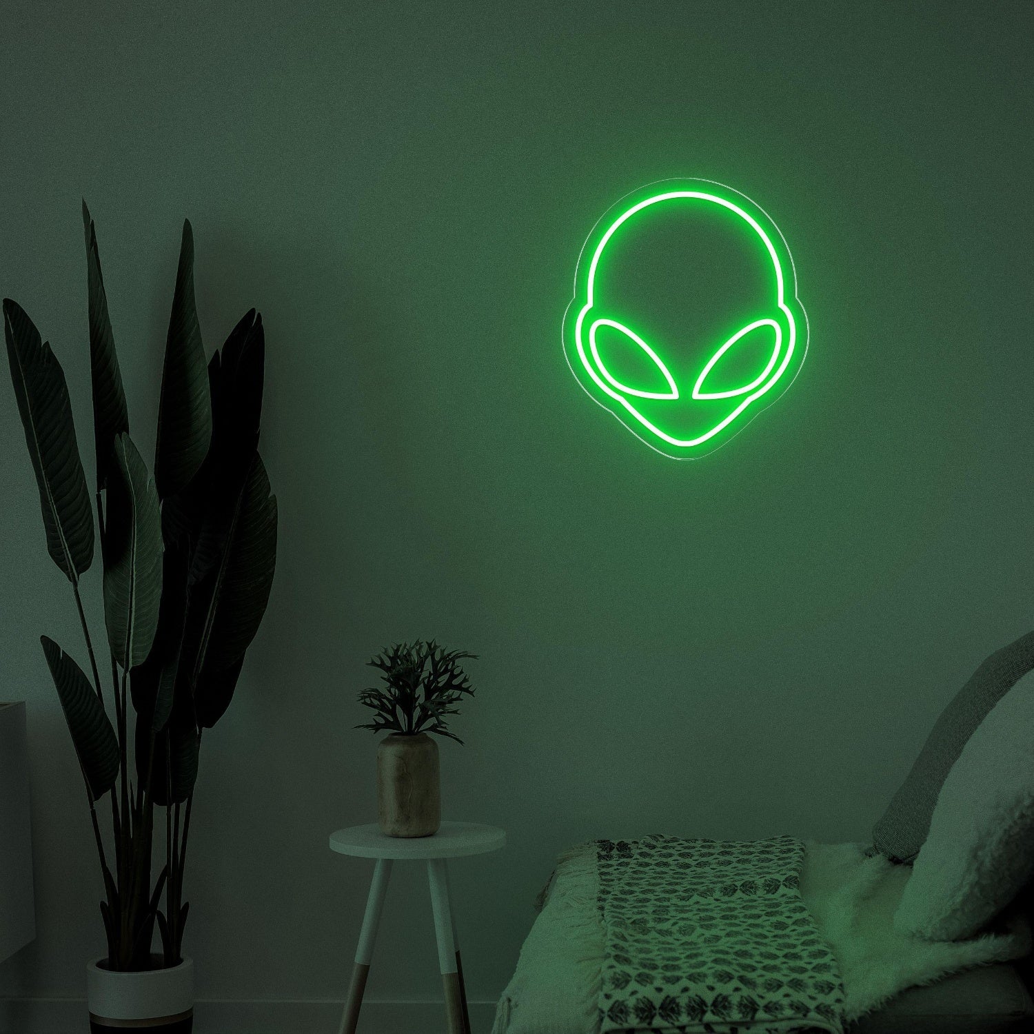 Blue Alien Head Led Neon Sign For Sci-Fi Bedroom Wall Decor | Shineneon