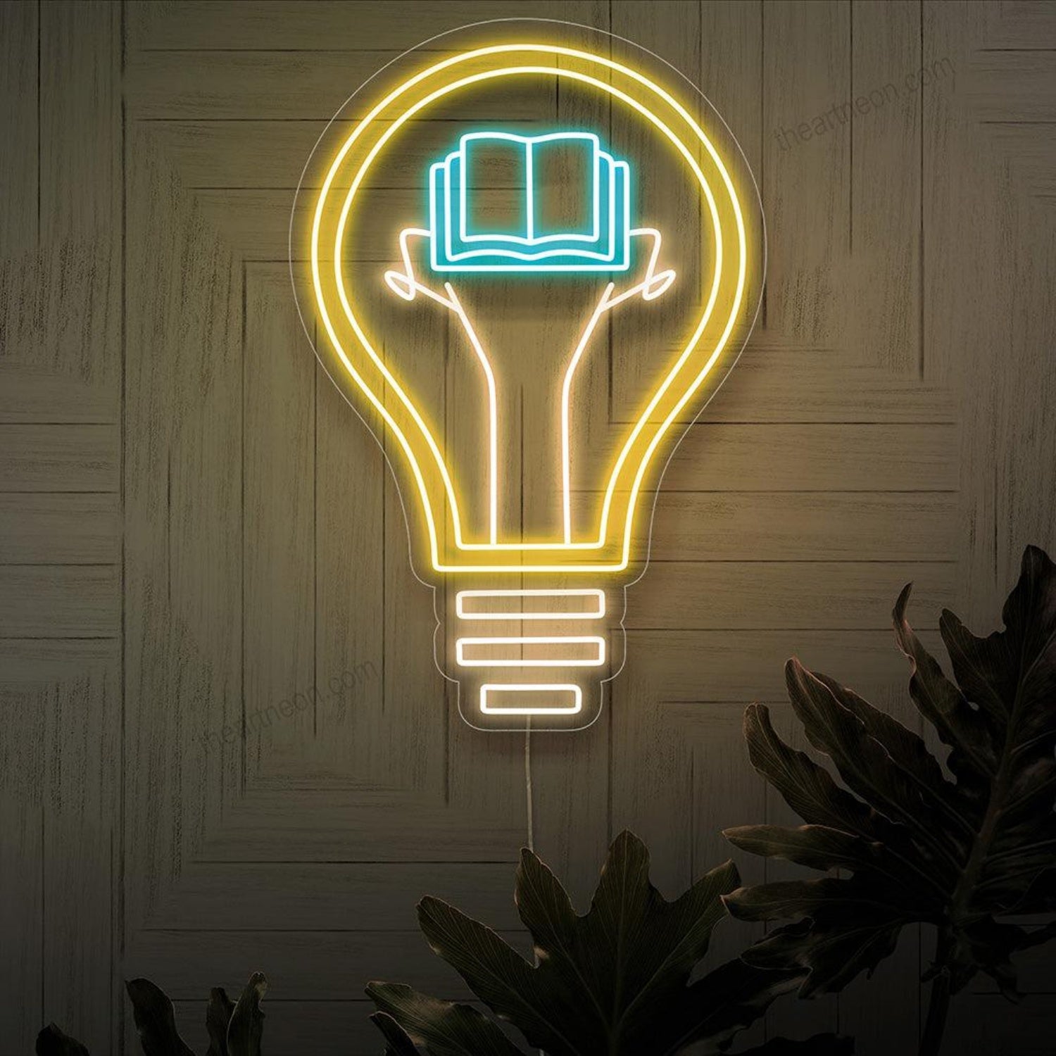 Blue Book Lightbulb Led Neon Sign For Library Decor | Shineneon
