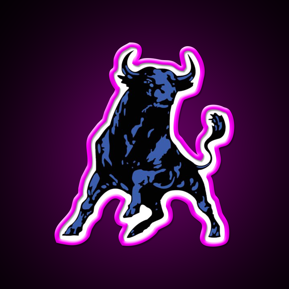 Blue Bull Beer Bar Decor Led Neon Sign Rgb Color - Neon sign mounted on wall in room