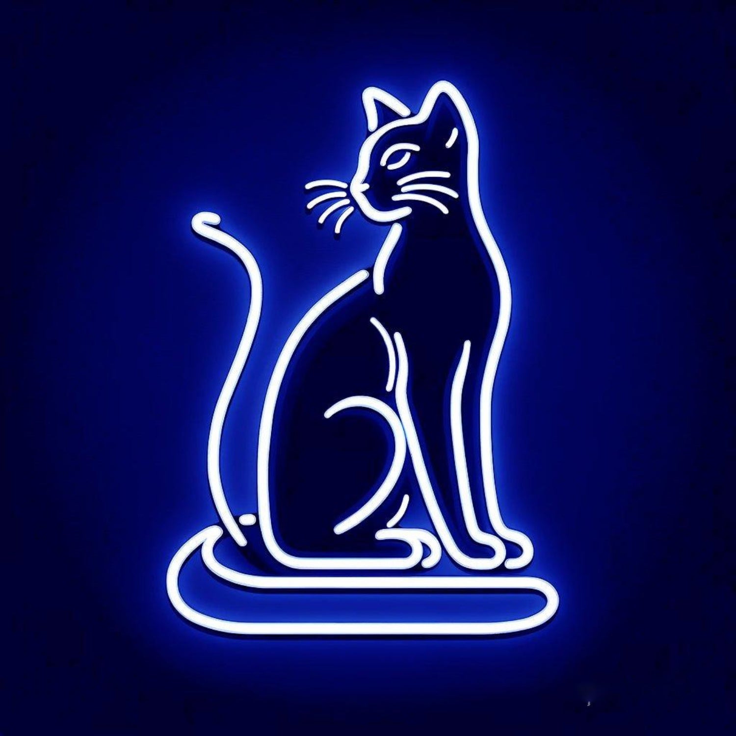 Blue Cat Silhouette Led Neon Sign For Home Cafe Pet Shop Decor | Shineneon