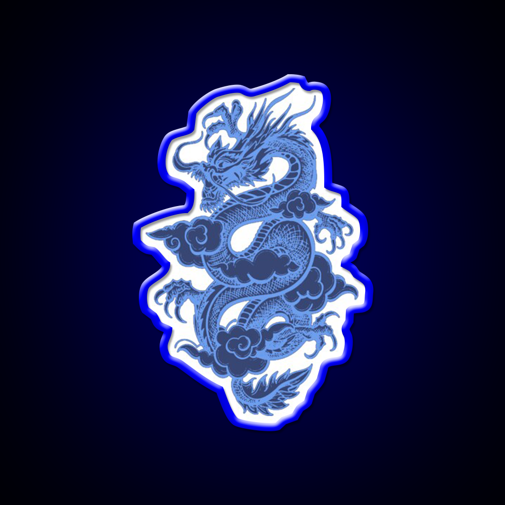 Blue Chinese Dragon Led Neon Sign Chinese Food Rgb Color