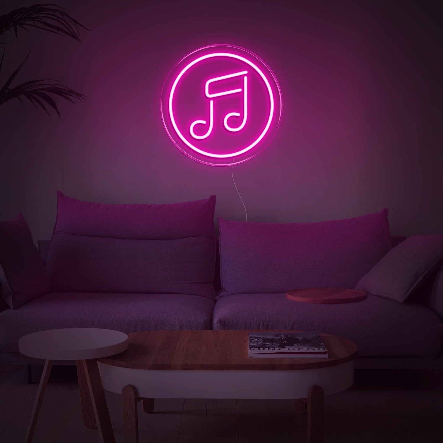 Blue Circular Music Note Led Neon Sign For Home Wall Decor | Shineneon
