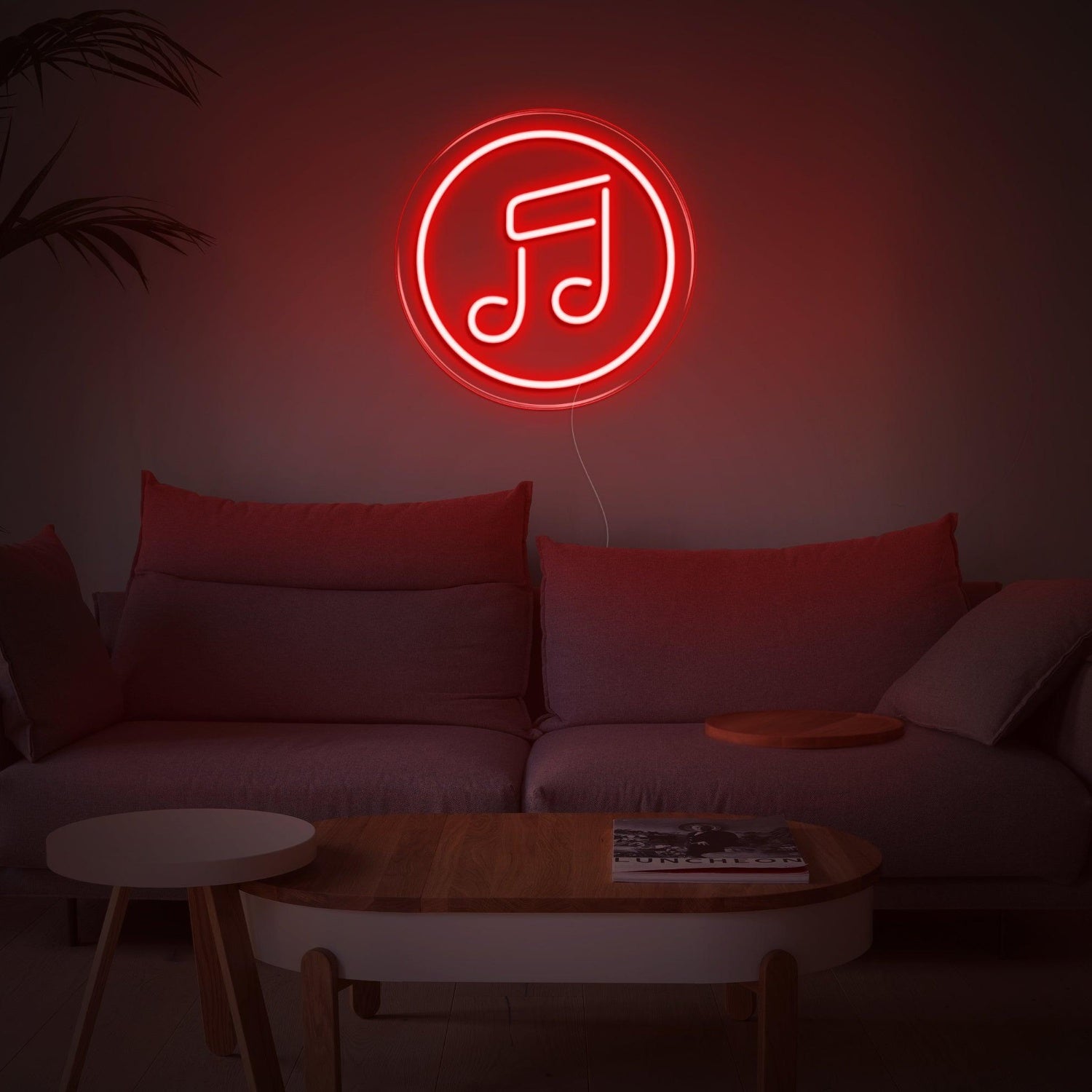 Blue Circular Music Note Led Neon Sign For Home Wall Decor | Shineneon