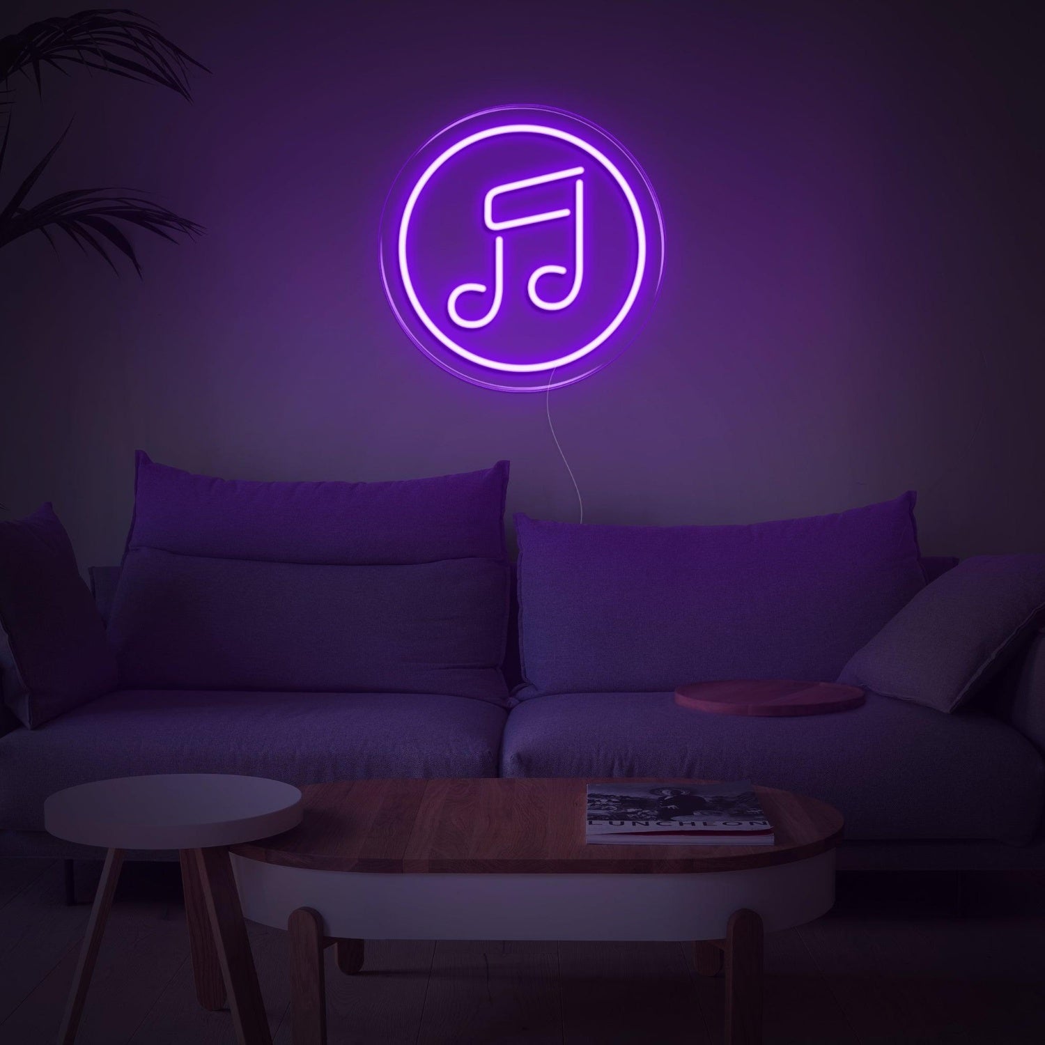 Blue Circular Music Note Led Neon Sign For Home Wall Decor | Shineneon