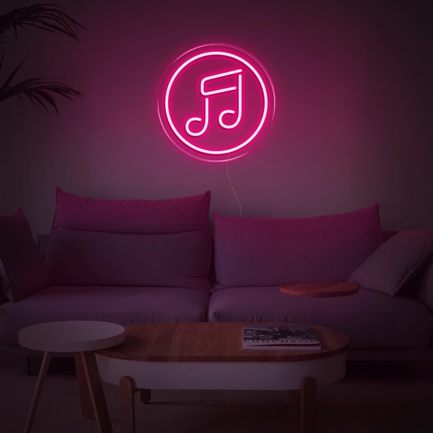 Blue Circular Music Note Led Neon Sign For Home Wall Decor | Shineneon