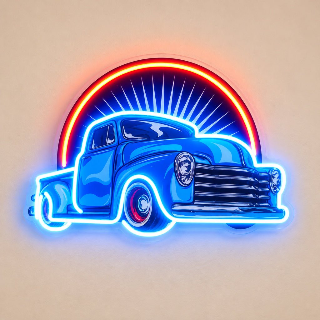 Blue Classic Truck Sunset LED Neon Sign - Shineneon