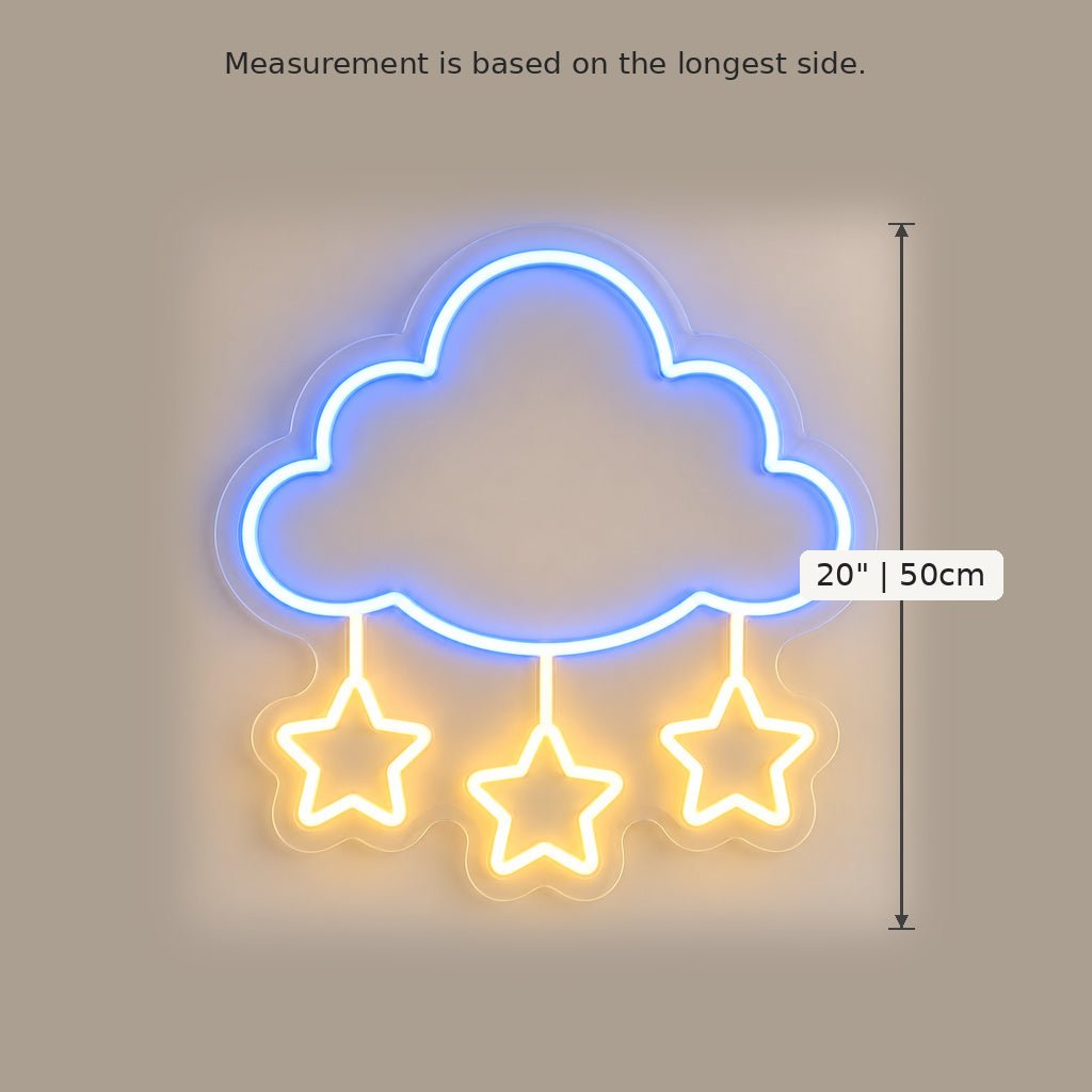 Blue Cloud Three Stars LED Neon Sign - Shineneon