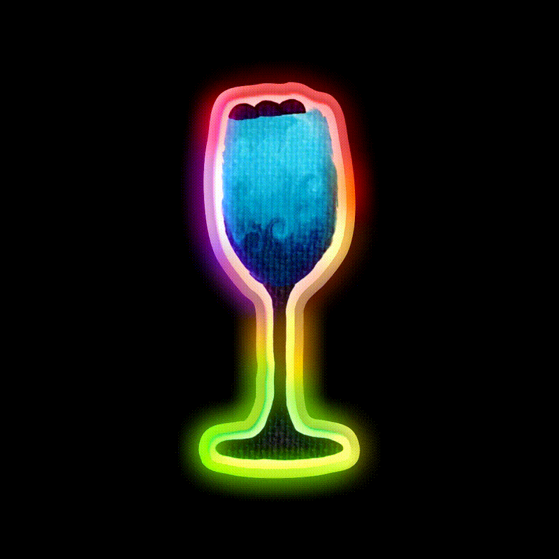 Blue Cocktail Bar Decor Led Neon Sign Rgb Color - LED neon sign close-up detail