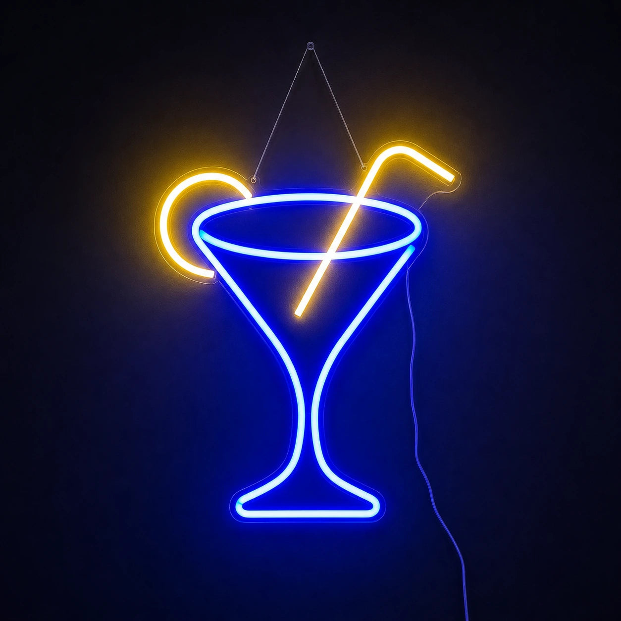 Blue Cocktail Glass Neon Sign LED Neon Sign main product image