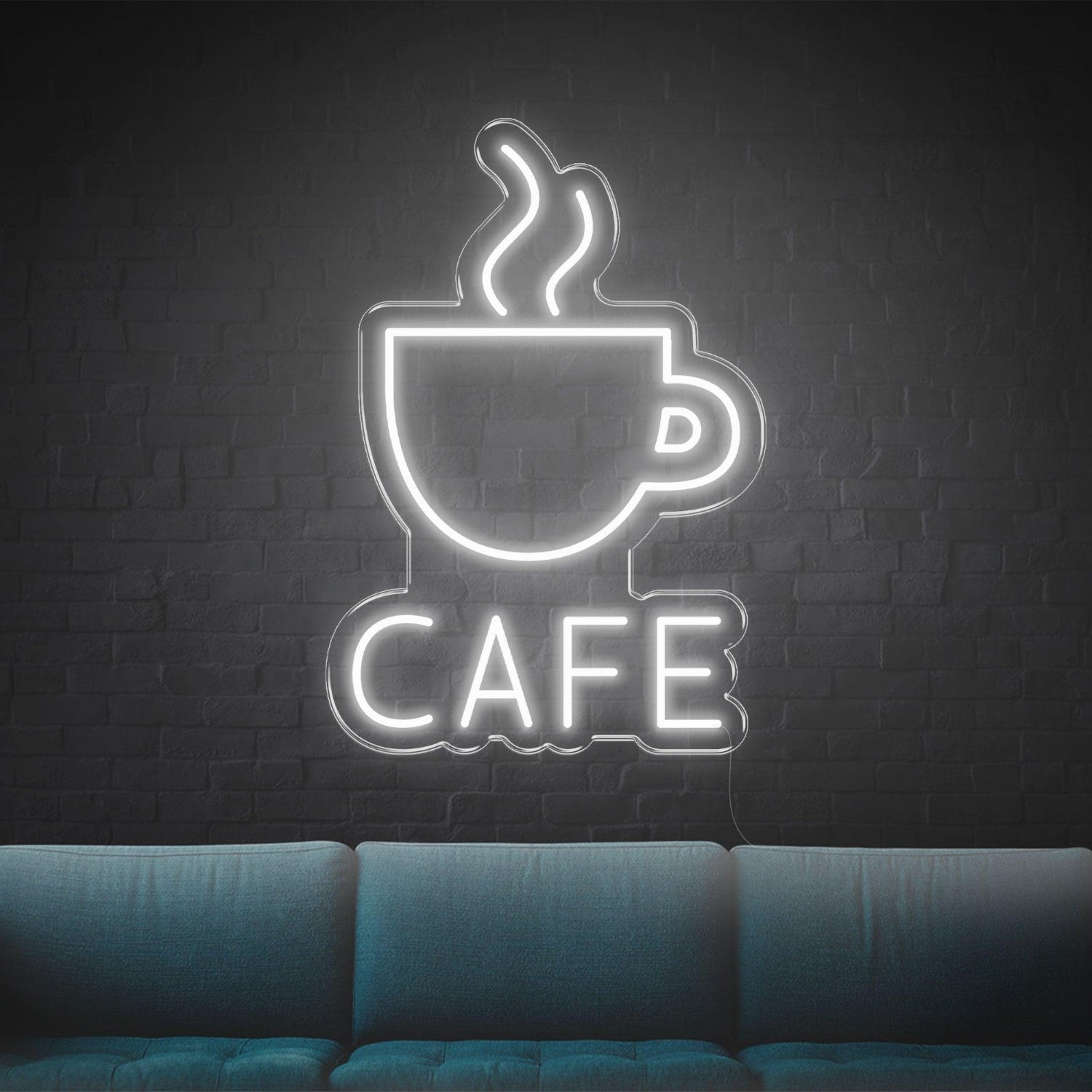 Blue Coffee Cup Cafe Led Neon Sign For Indoor Cafe Lounge Decor | Shineneon
