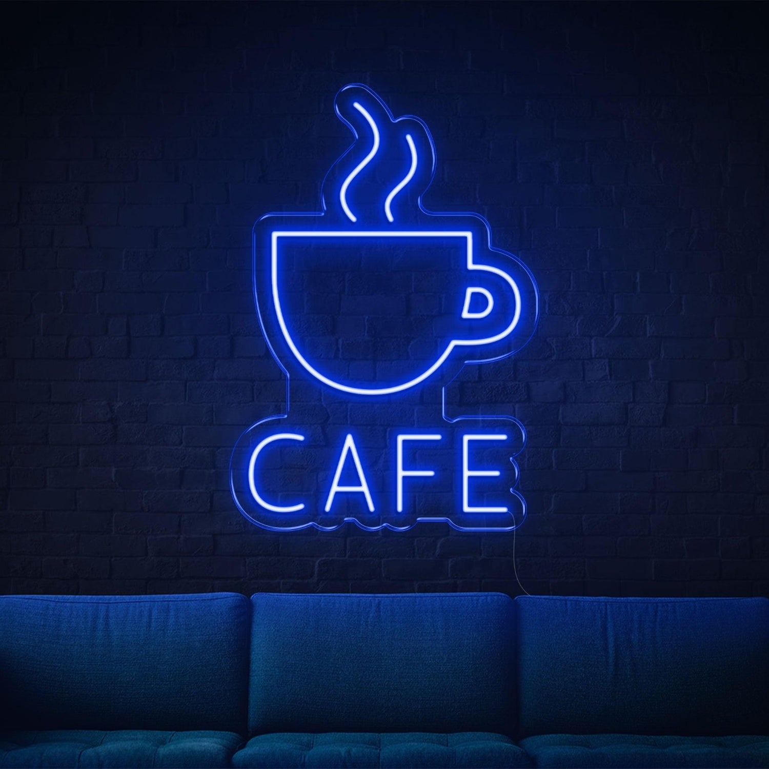 Blue Coffee Cup Cafe Led Neon Sign For Indoor Cafe Lounge Decor | Shineneon