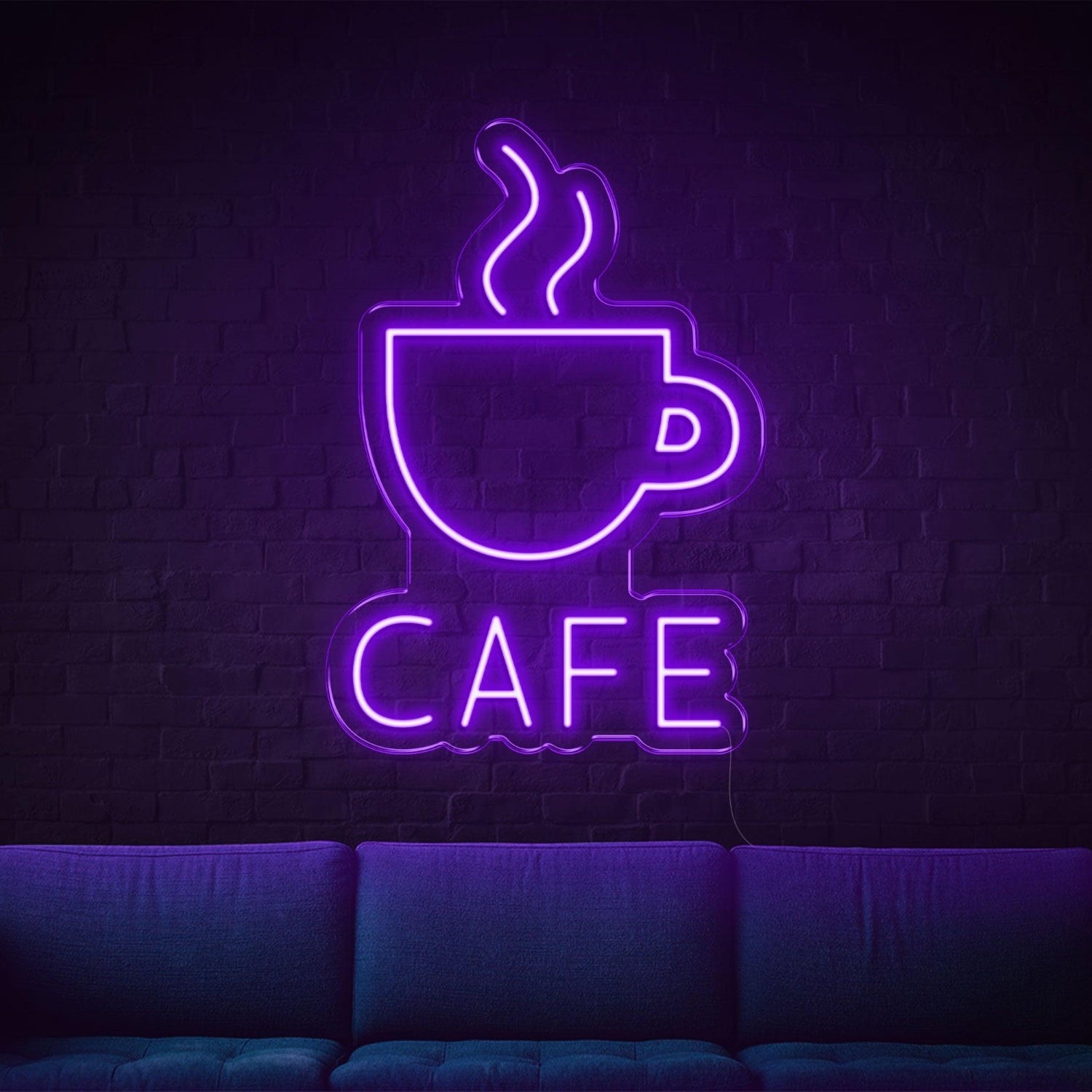 Blue Coffee Cup Cafe Led Neon Sign For Indoor Cafe Lounge Decor | Shineneon
