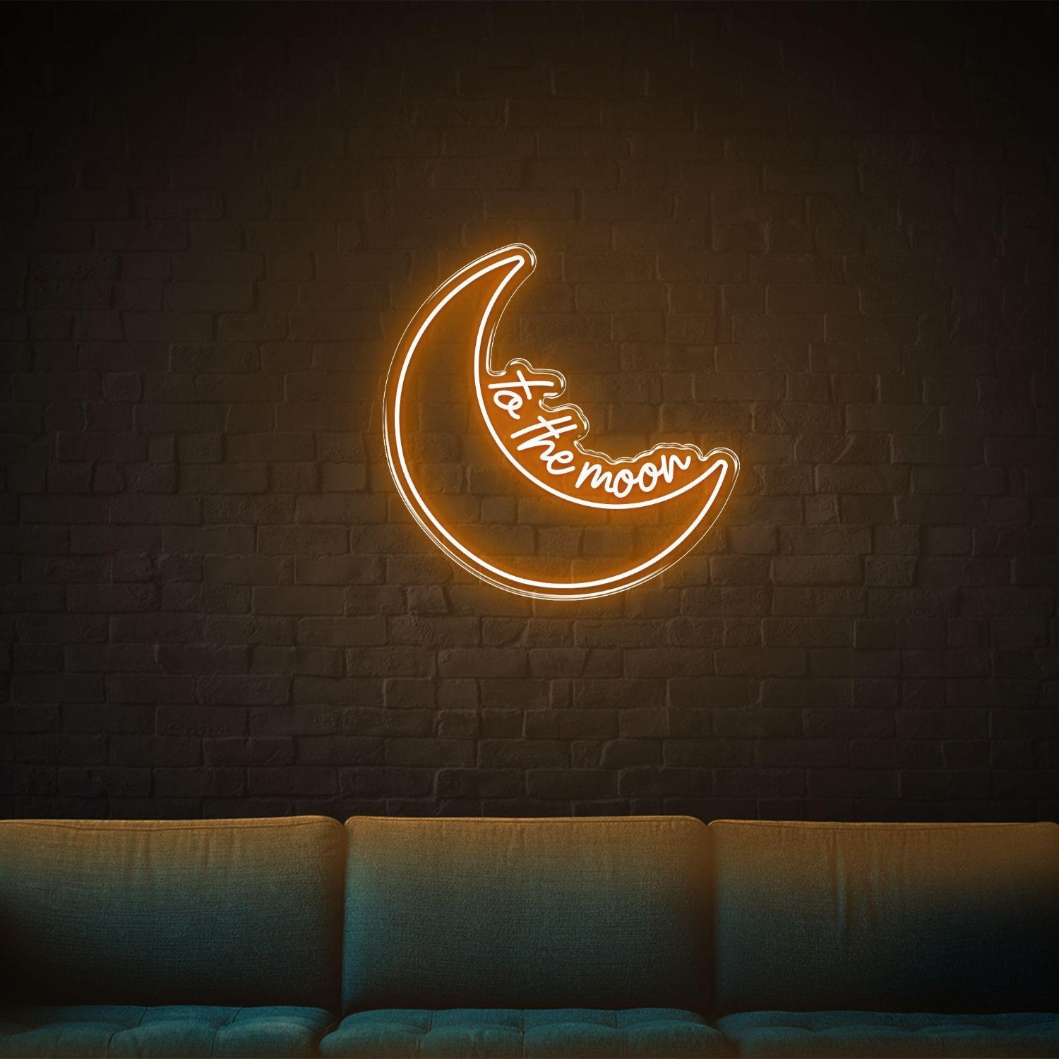 Blue Crescent Moon To The Moon Led Neon Sign For Home Decor | Shineneon