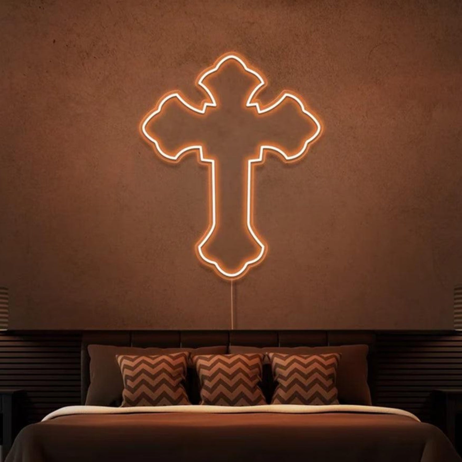 Blue Cross Led Neon Sign For Modern Bedroom Wall Decor | Shineneon