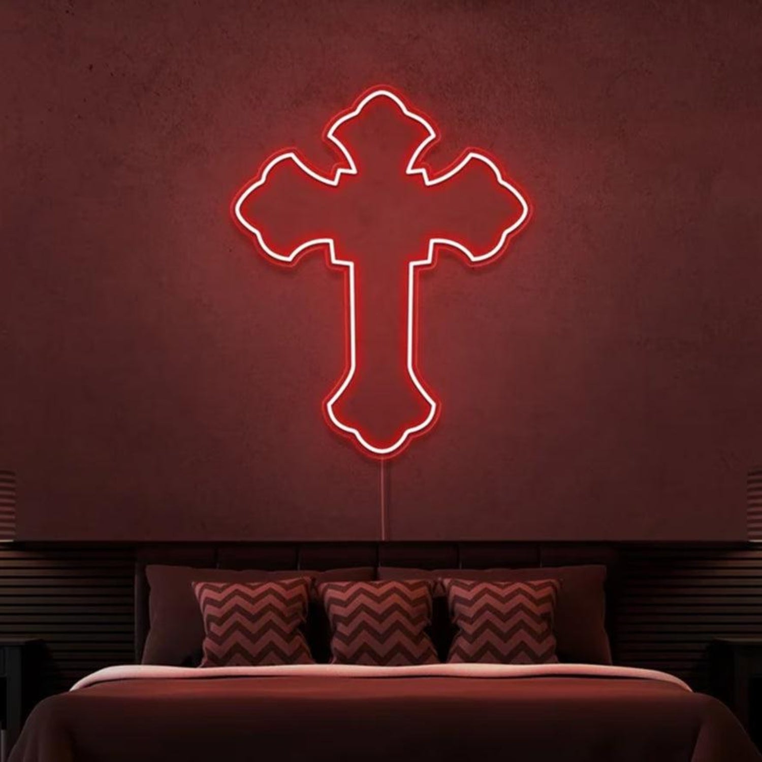 Blue Cross Led Neon Sign For Modern Bedroom Wall Decor | Shineneon