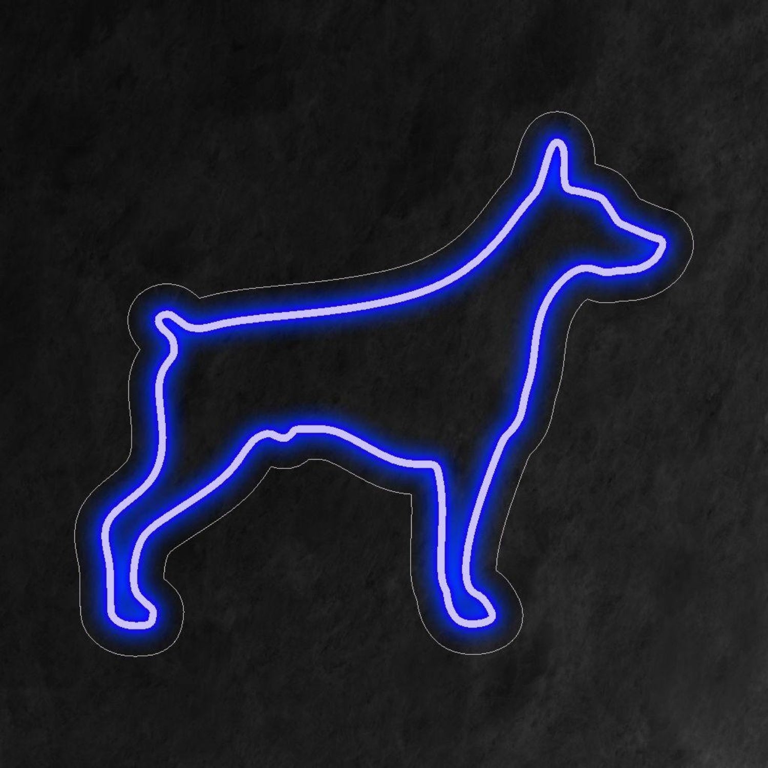 Blue Doberman Dog Led Neon Sign For Pet Shops Animal Theme Decor | Shineneon