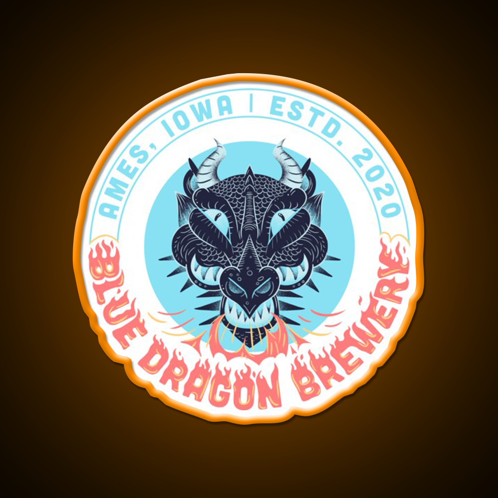 Blue Dragon Brewery Logo Beer Bar Decor Led Neon Sign Rgb Color - LED neon sign view 6