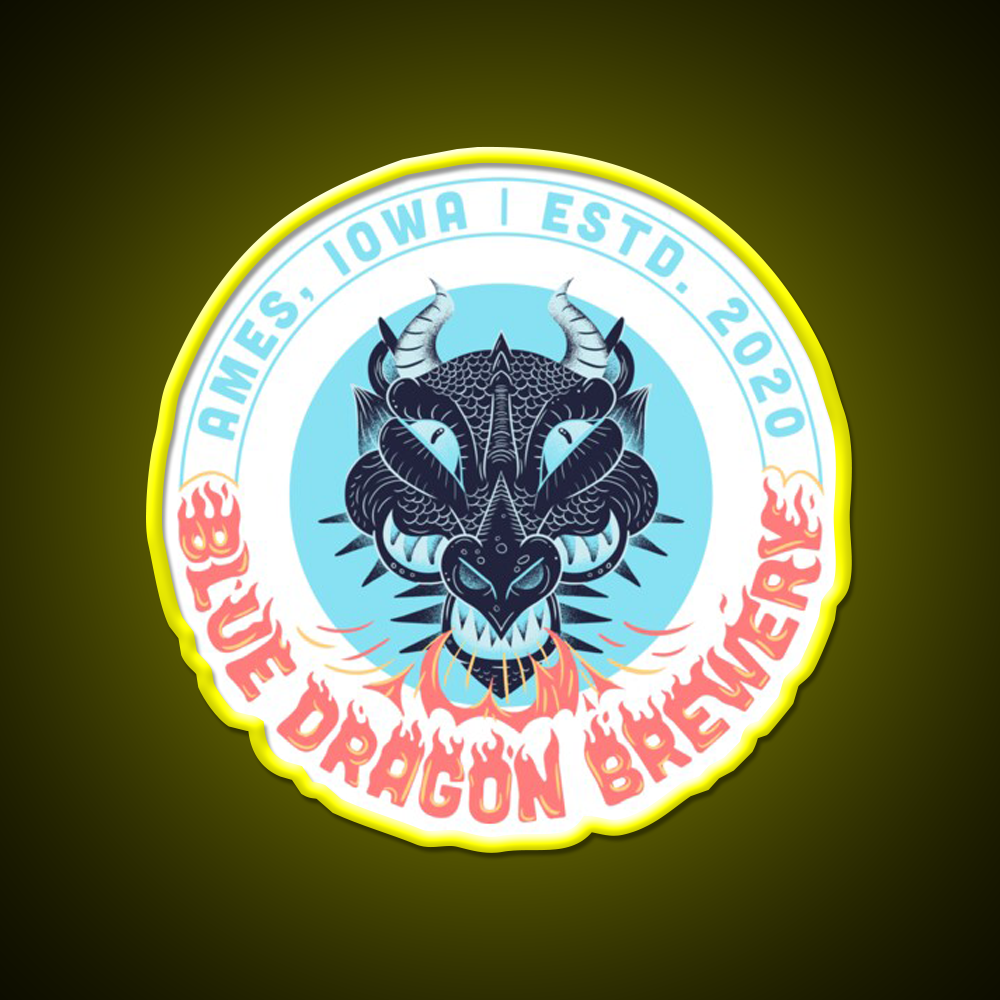 Blue Dragon Brewery Logo Beer Bar Decor Led Neon Sign Rgb Color - LED neon sign view 7