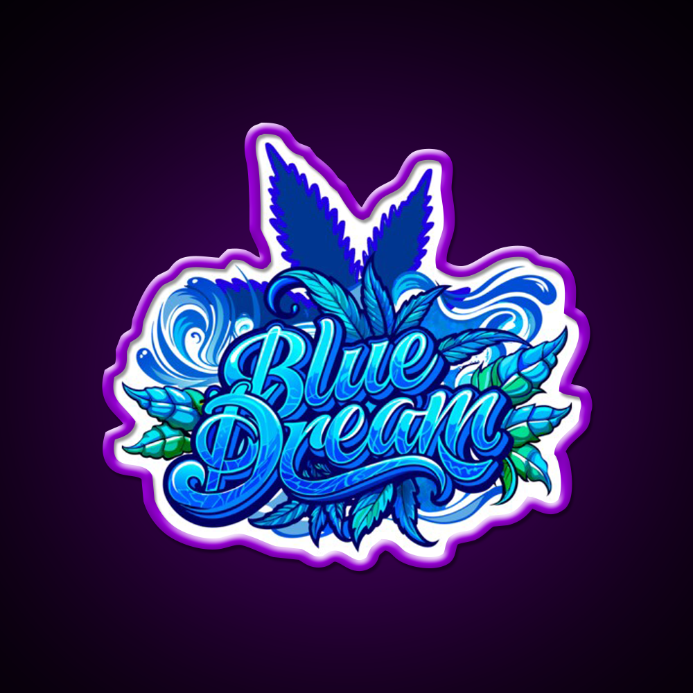 Blue Dream Hemp Inspired Green Leaf Led Neon Sign Rgb Color - LED neon sign view 9