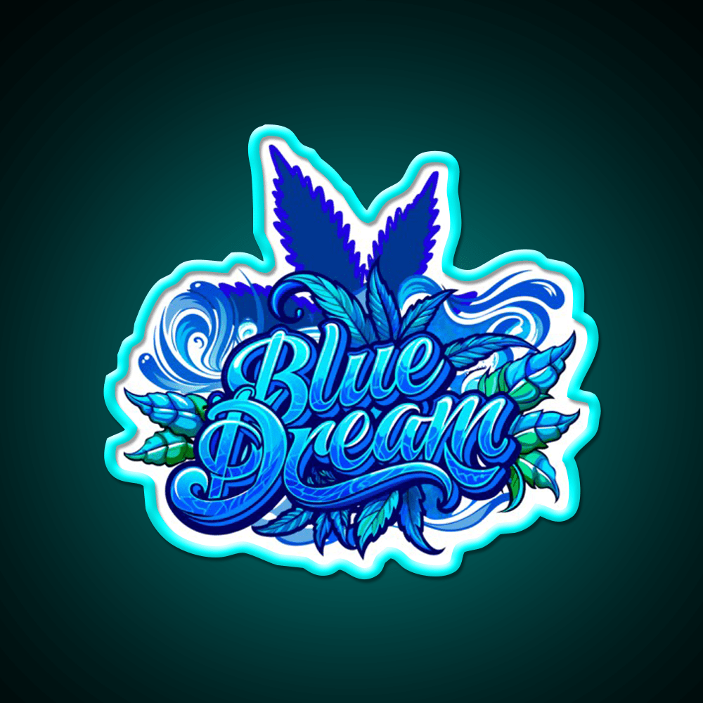 Blue Dream Hemp Inspired Green Leaf Led Neon Sign Rgb Color - Shineneon
