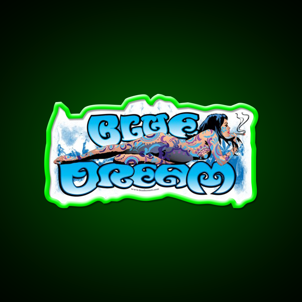 Blue Dream Strain Art Green Leaf Led Neon Sign 420 Neon Decor Rgb Color - LED neon sign view 8