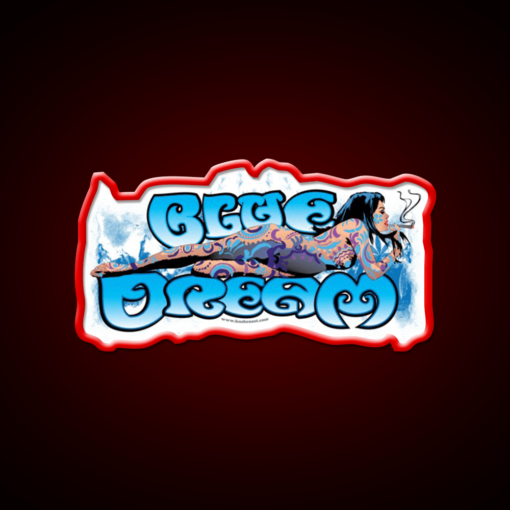 Blue Dream Strain Art Green Leaf Led Neon Sign 420 Neon Decor Rgb Color - Shineneon
