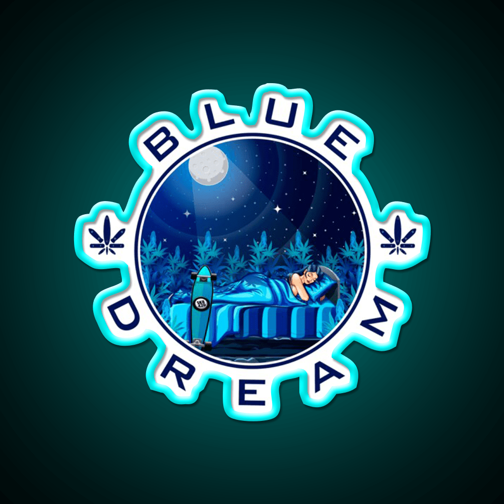 Blue Dream Weed Hemp Inspired Green Leaf Led Neon Sign Rgb Color - Shineneon