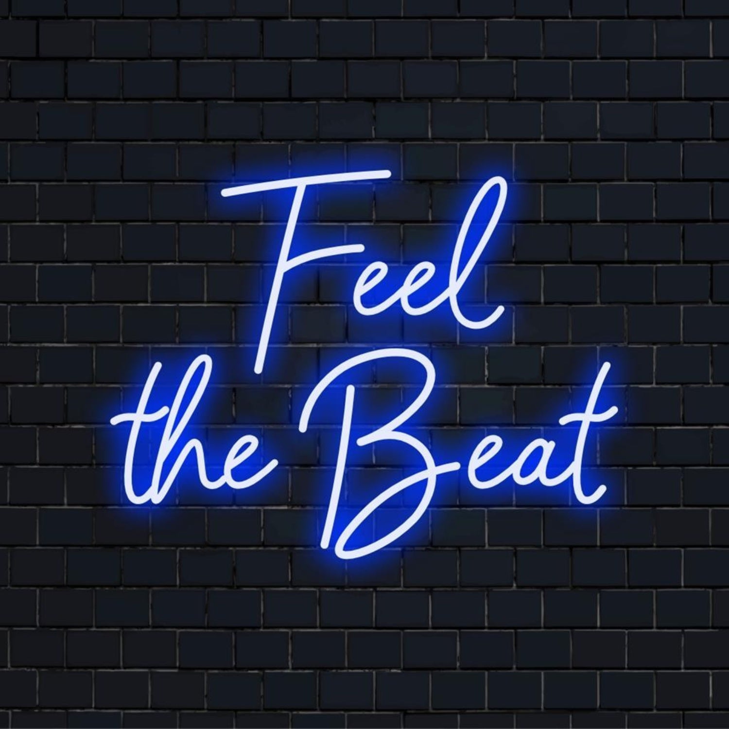 Blue Dynamic Feel The Beat Led Neon Sign For Music Bars Studios | Shineneon