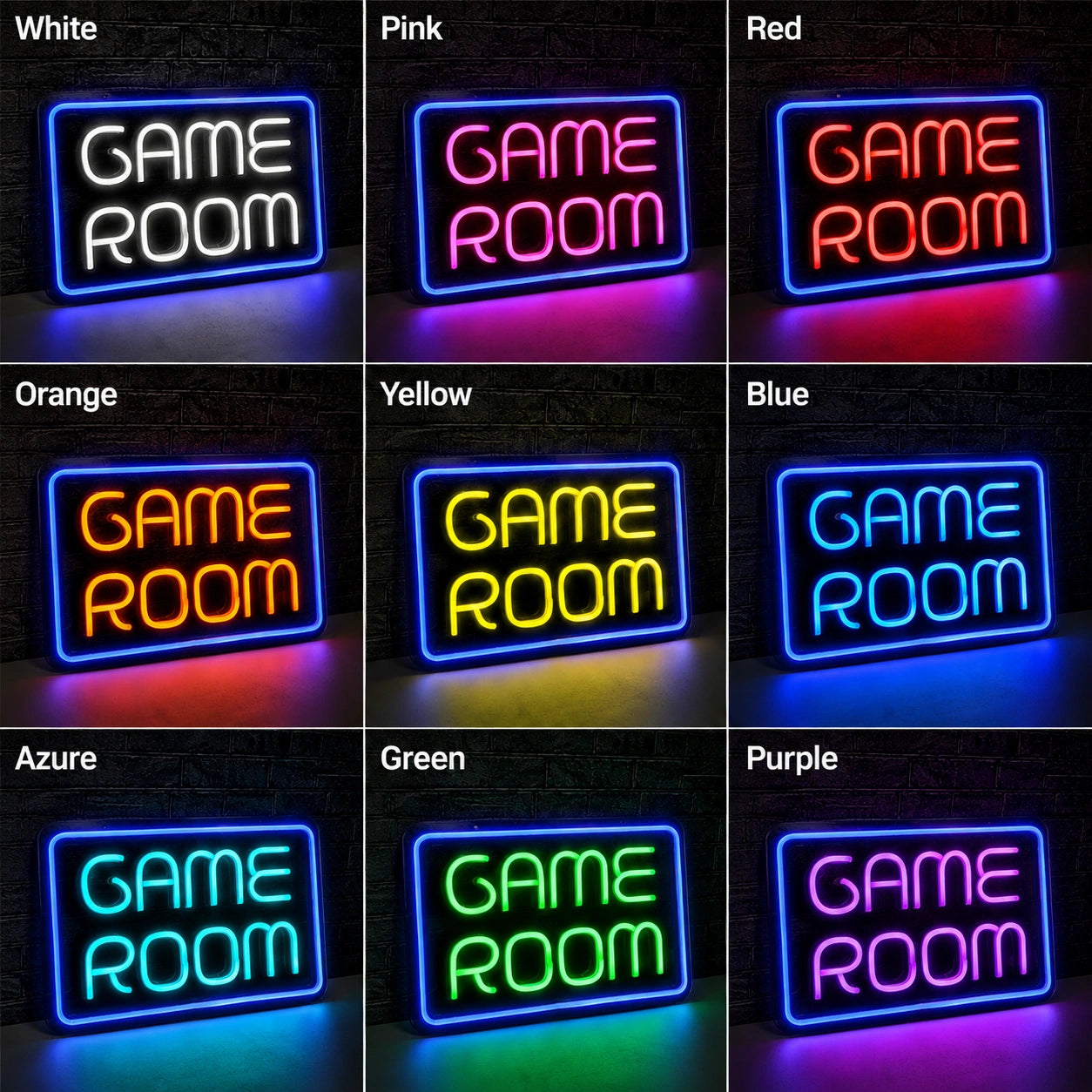 Blue Game Room Panel Neon Sign LED Neon Sign color grid