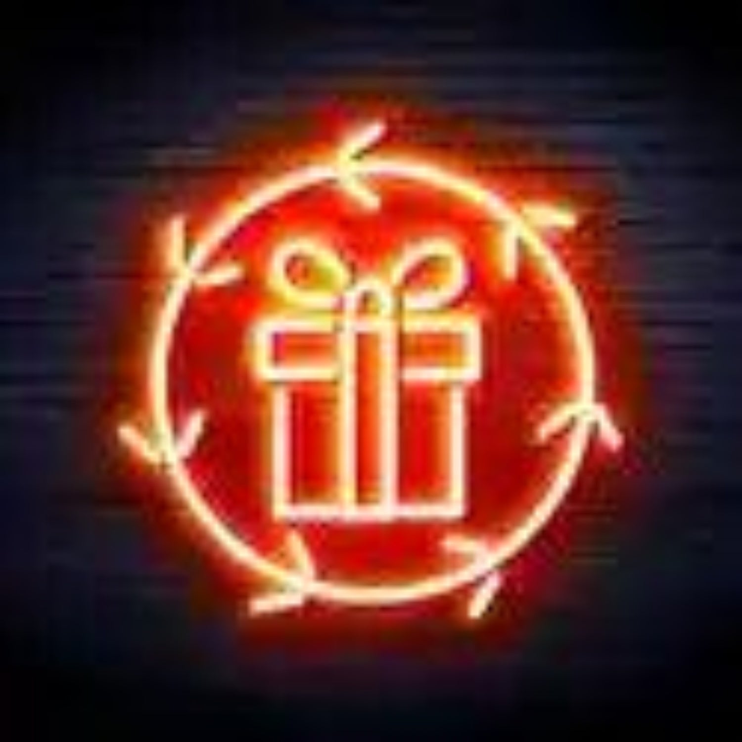 Blue Gift Box Circle Present Led Neon Sign For Christmas Holiday Decor | Shineneon