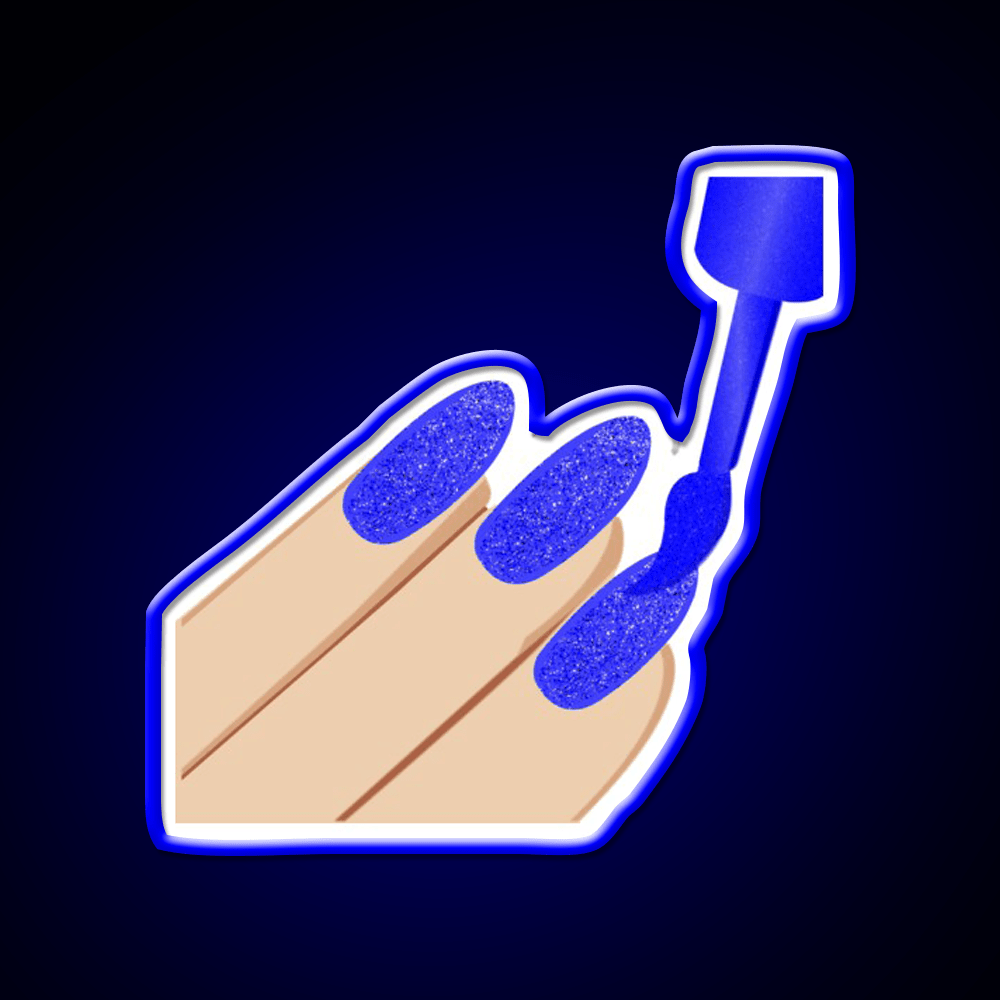 Blue Glitter Nail Salon Led Neon Sign Rgb Color - Shineneon